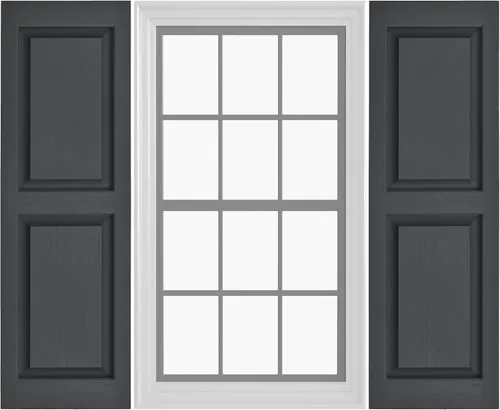 Miniatura 7 de Persianas de vinilo de panel elevado Pontiac Trail (1 par) 14.5"x31" - Cielo de noche azul marino Persianas de ventana para exteriores Incluye