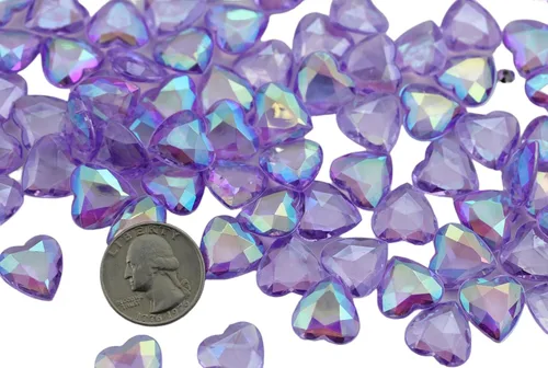 Miniatura 15 de Allstarco 200 unidades de 0.472 pulgadas (0.472 in) lila AB quilates acrílico diamante confeti AB revestimiento para mesa dispersión decoración