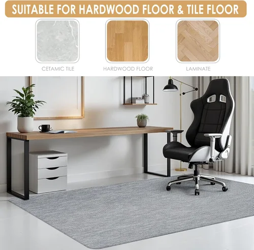 Miniatura 5 de Kuyal Alfombrilla para Silla de Oficina para Suelo de Madera Dura, 36" x 48" Alfombrilla Resistente para Silla de Escritorio para Oficina y Hogar