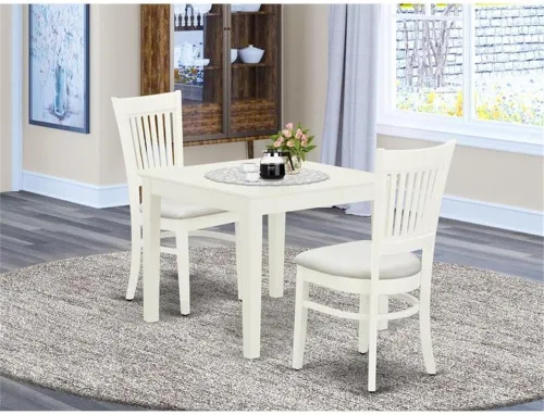 Miniatura 2 de East West Furniture OXVA3-LWH-C - Juego de muebles de comedor de 3 piezas contiene una mesa de cocina cuadrada y 2 sillas de comedor tapizadas
