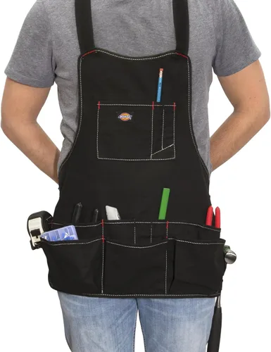 Miniatura 4 de Dickies Delantal de taller con pechera, 16 bolsillos Negro