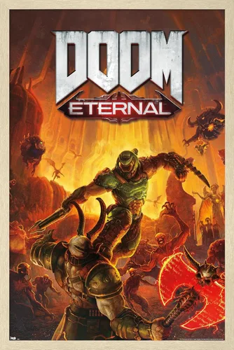 Miniatura 11 de Trends International Doom Eternal - Póster de pared Marauder, 22.4 pulgadas de largo x 14.7 pulgadas, versión enmarcada en madera de granero