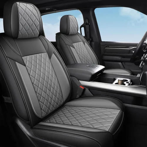 Miniatura 11 de FREESOO Juego completo de fundas de asiento de automóvil para Dodge Ram 2002-2018 1500 y 2011-2026 2500 3500 Crew Quad Cab, 2019-2024 Ram 1500 Negro