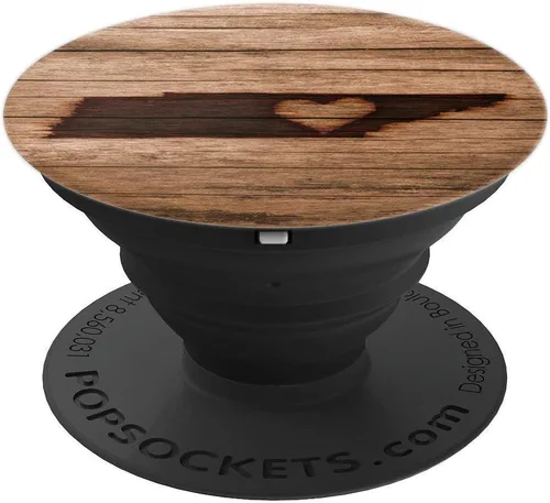 Miniatura 4 de Enchufe Pop de madera con diseño de mapa del estado del corazón de Tennessee – PopSockets Grip y soporte para teléfonos y tabletas