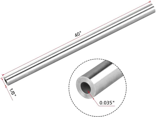 Miniatura 2 de Tubo sin costuras de acero inoxidable 316/316L 1/8" DE × 0.035" de pared × 40" de longitud Tubo recocido ASTM A269 (2 piezas)
