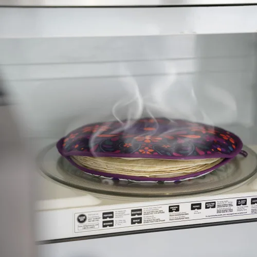 Miniatura 5 de Sophix Bolsa para calentar tortillas, tamaño grande de 12 pulgadas, este soporte de tela con aislamiento térmico mantiene las tortillas, el pan Naan