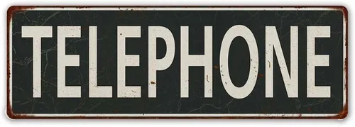 Letrero de teléfono Vintage Decor Signs Wall Art Placa Decoraciones 6 x 18 Metal de alto brillo 206180062011