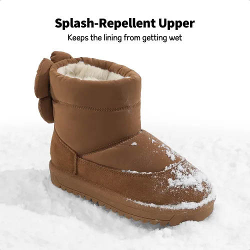 Miniatura 3 de DREAM PAIRS Botas de nieve para niñas de invierno de 0.394 pulgadas con forro de piel sintética para niños pequeños y grandes