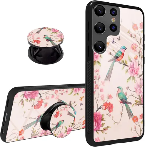 Miniatura 16 de Funda para Samsung Galaxy S22 Ultra Phone Grip con soporte expandible Soporte Soporte Kickstand, TPU suave a prueba de golpes Anti-arañazos Tapa