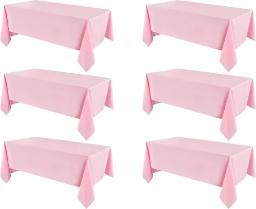 Miniatura 14 de Manteles rectangulares de 60 x 120 pulgadas, paquete de 2 manteles negros para 6 pies, lavables, decorativos, de lino y poliéster, para mesa