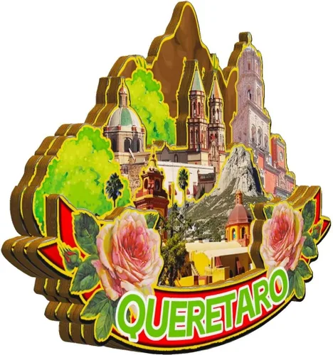 Miniatura 2 de Imán de madera para nevera de Querétaro, México, monumentos en 3D, recuerdos coleccionables, decoración hecha a mano, 2023