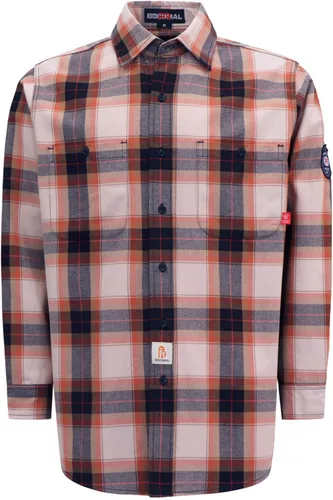 Miniatura 13 de BOCOMAL Camisas FR Resistente a la llama 100% C NFPA2112 7.5oz Camisa de soldadura resistente al fuego para hombres Cuadros azul marino/blanco