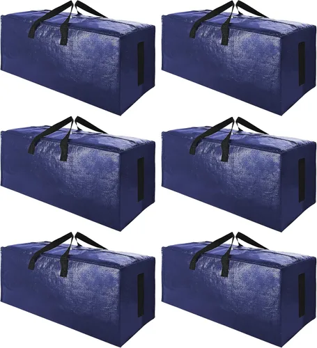 Miniatura 18 de SWEET DOLPHIN Paquete de 8 bolsas de mudanza resistentes de 200 libras con asas envolventes, bolsas de almacenamiento extra grandes para ahorrar