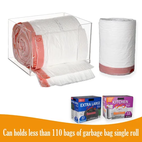 Miniatura 4 de Dispensador de bolsas de basura extra grande, soporte para rollos de bolsas de basura acrílicas de montaje en pared, soporte para armario de cocina