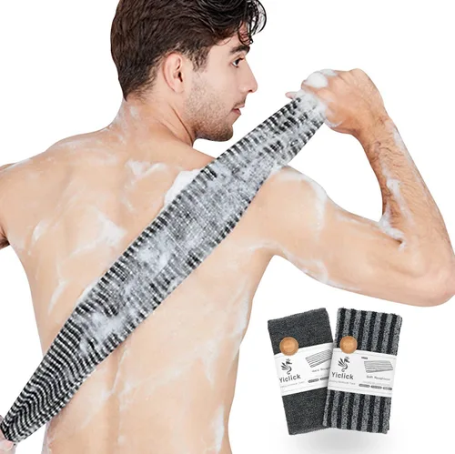 Yiclick Exfoliante corporal, limpiador de espalda para ducha y baño, paño de lavado japonés, toalla exfoliante para hombres y mujeres, exfoliante