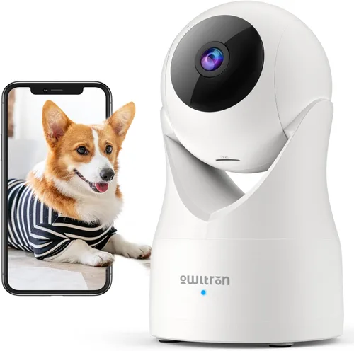 owltron Cámara de seguridad interior 2K, cámaras de 360° para seguridad del hogar con detección de movimiento, WiFi de 2.4G para