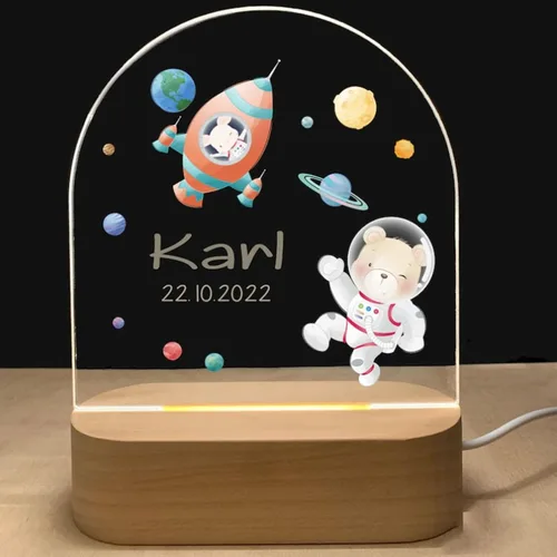 Miniatura 8 de Luz nocturna personalizada para bebés y niños, regalos personalizados con nombre, regalos de bautizo para niñas/niños, lámpara nocturna regulable