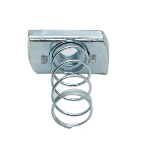 Miniatura 3 de (100) Tuercas de canal de puntal, tuercas de canal de resorte de 1/4-20 con acabado galvanizado de zinc, tuercas de resorte largas ideales para usar