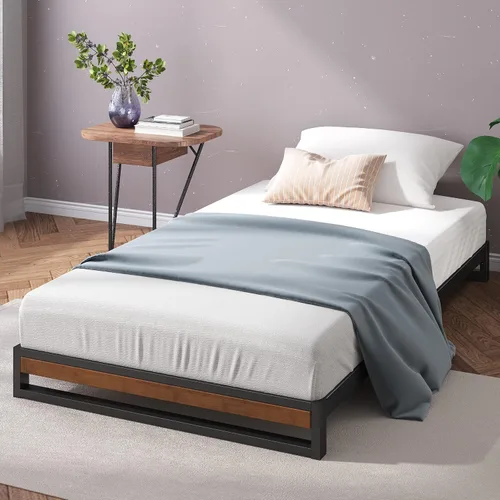Miniatura 10 de Zinus Suzanne - Cama de plataforma de 6 pulgadas sin cabecero, Acero Madera Contrachapado, Marrón
