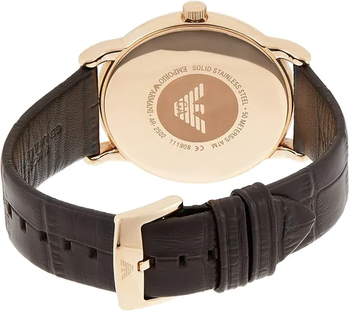 Miniatura 2 de Emporio Armani Men's Three-Hand Date Black Leather Watch