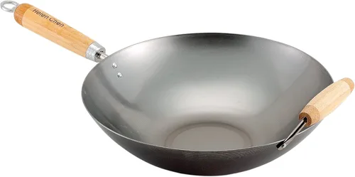 Miniatura 4 de Helen's Asian Kitchen Wok, acero al carbono y bambú, 14 pulgadas