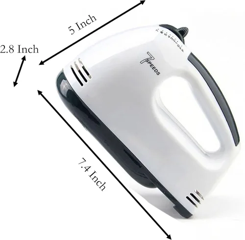 Miniatura 3 de Batidora de mano eléctrica, 7 velocidades de huevo y harina de mezcla automática con batidor para cocinar pan, pastel (1)