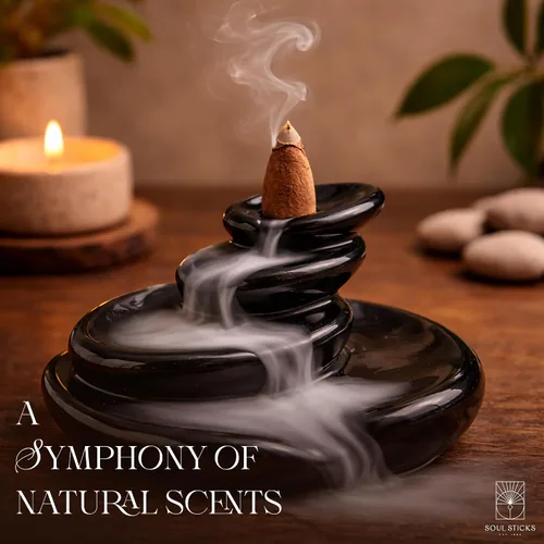 Miniatura 6 de Soul Sticks Conos de incienso de reflujo – 40 conos orgánicos hechos a mano para quemador de cascada Paquete de 4 aromas aromáticos de larga Romero