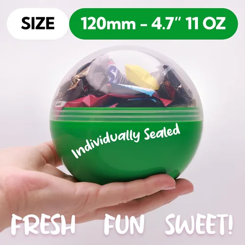 Miniatura 2 de Paquete variado de dulces en cápsula redonda gigante de color transparente – Surtido de dulces envueltos individualmente 20 piezas de 0.74 libras