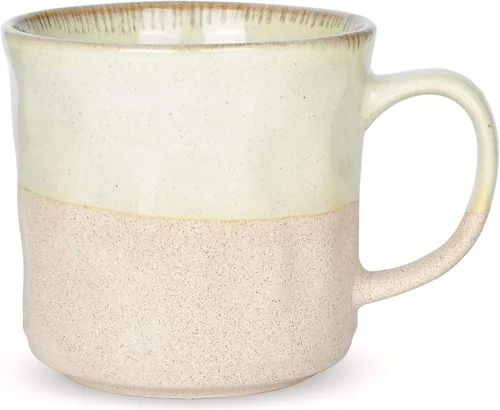 Bosmarlin Taza de café grande de cerámica, taza de té grande para oficina y hogar, 18 onzas, apta para lavavajillas y microondas, 1 unidad (verde, 1)