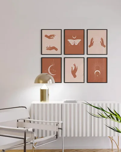 Miniatura 5 de HAUS AND HUES Arte de pared de astrología - Pósteres de sol y luna, impresiones bohemias espirituales celestiales, decoración de astrología