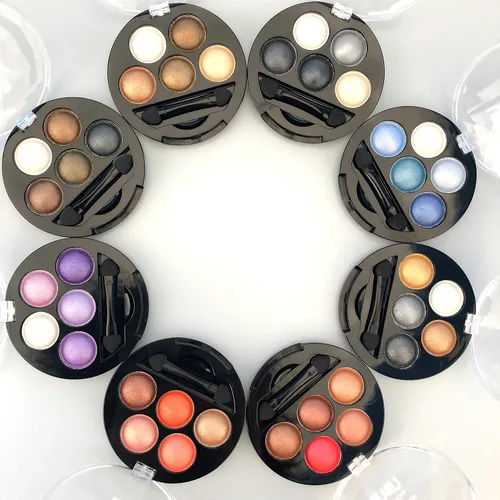 Miniatura 5 de 5 colores sombra de ojos en polvo metálico brillo paleta de sombra de ojos (Galaxy Silver) 4.7oz