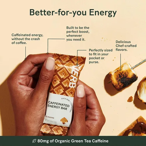 Miniatura 7 de Verb Barras de Energía Cafeinadas - Paquete de Variedad - 2 Sabores Deliciosos (26g, Paquete de 16) Barra de Energía Deliciosa de 110 Calorías, Baja