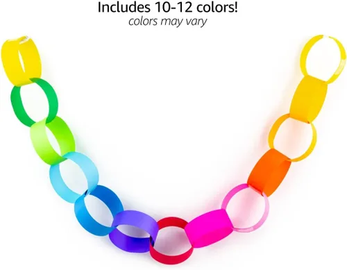 Miniatura 2 de Mighty Bright - Tiras de cadena de papel, 1 x 8 pulgadas, 180 unidades, varios