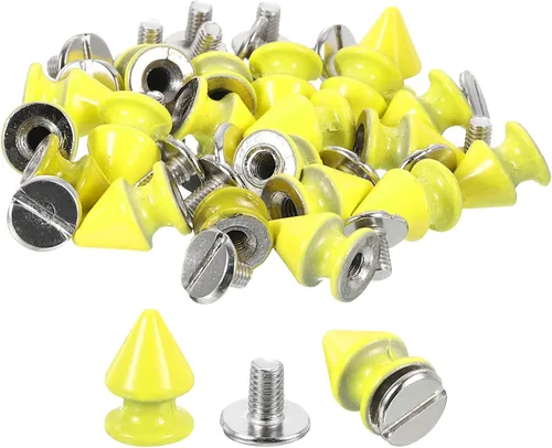 Miniatura 14 de uxcell 50 juegos de remaches de espiga cono, 0.315 x 0.472 in con rosca trasera para árbol y picos para manualidades de cuero, ropa, zapatos, Fósforo