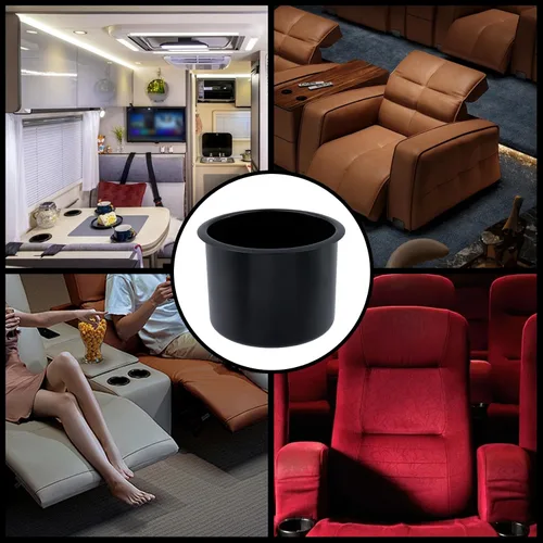 Miniatura 6 de Dnyta 4 piezas de 3.8 x 2.6 pulgadas de plástico negro para asiento de automóvil, soporte de vaso de repuesto para sofá, barco, camión, automóvil