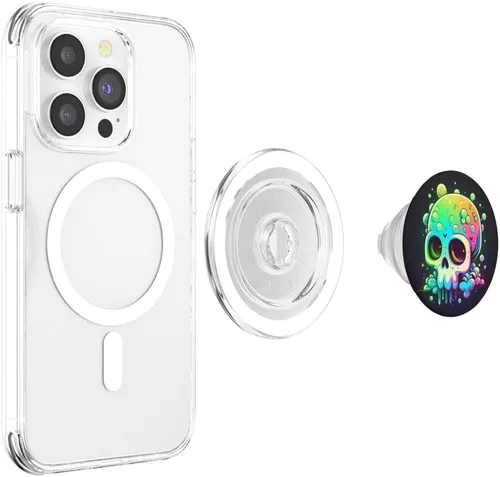 Miniatura 4 de Sugar Skull Synthwave Kawai Skull - PopSockets MagSafe PopGrip para iPhone