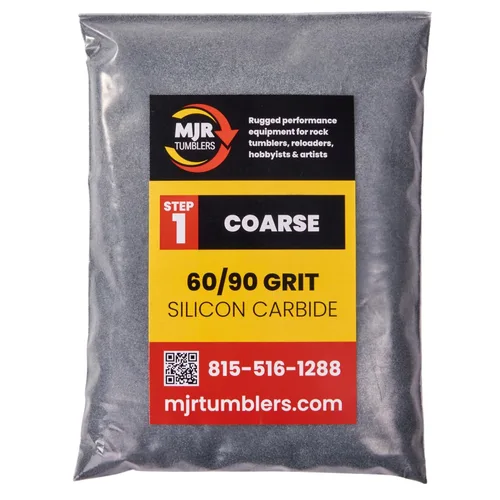 Miniatura 17 de 5 libras de grano de pulido de roca de carburo de silicio grueso MJR Tumblers Premium 60/90 para el paso/etapa 1, MJR Tumblers es una empresa