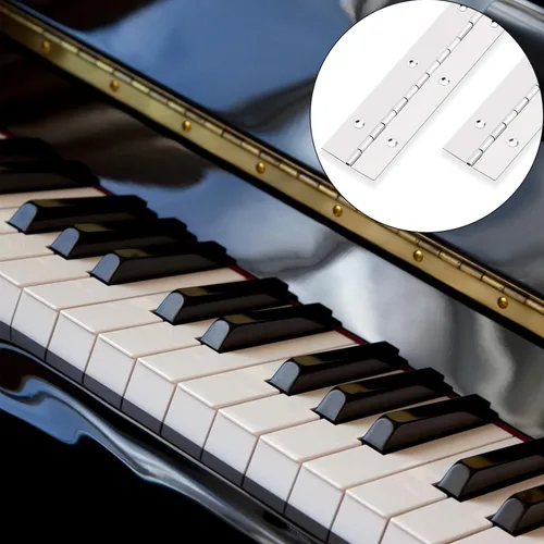 Miniatura 5 de 2 bisagras de piano de 12 x 1.5 pulgadas, acero inoxidable continuo y bisagras de piano resistentes, grosor de hoja de 0.035 pulgadas, ancho