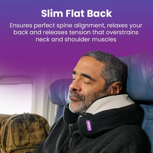 Miniatura 5 de Cabeau Almohada cervical de viaje para aviones – The Neck's Evolution, TNE S3 – Diseño de espuma viscoelástica de apoyo para vuelos de larga