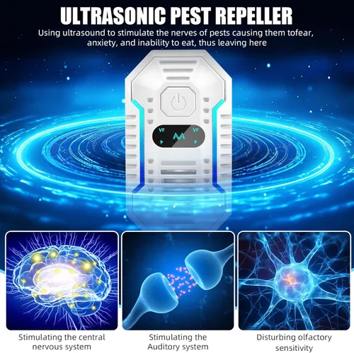 Miniatura 3 de Paquete de 6 repelentes ultrasónicos de plagas mejorados, repelente de insectos para interiores, control eficaz de plagas, repelente ultrasónico