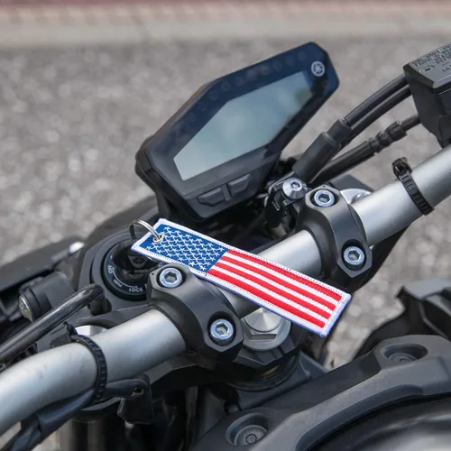 Miniatura 3 de Llavero de bandera con llavero, EDC para motocicletas, scooters, coches y regalos USA