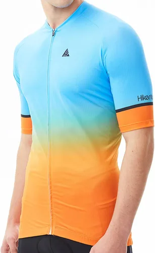 Miniatura 6 de Hikenture Camiseta de ciclismo para hombre, de secado rápido, manga corta, con 3 bolsillos traseros