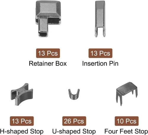Miniatura 3 de uxcell Kit de reparación de cremallera, caja de retención deslizante de pestillo de metal #10, pasadores de inserción y topes inferiores superiores
