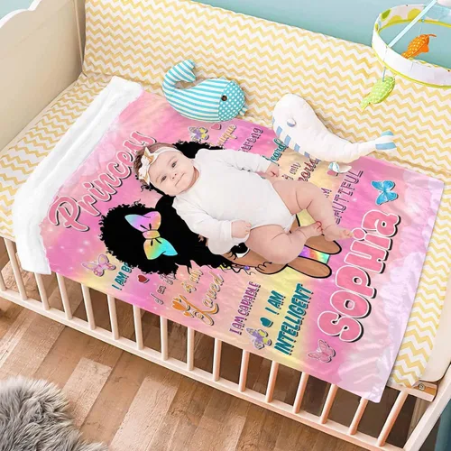 Miniatura 5 de D-Story Mantas personalizadas, mantas personalizadas con nombre, manta americana, manta africana para niña, mantas personalizadas para niños