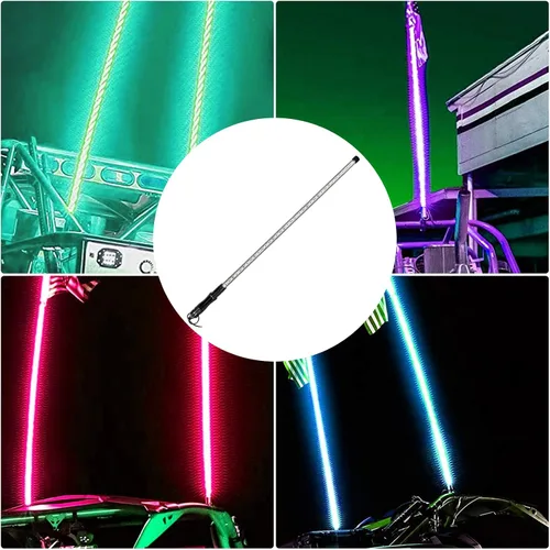 Miniatura 6 de 2PCS 4T LED Luces de látigo Antena Bandera Tacoma Tundra 4 Runner