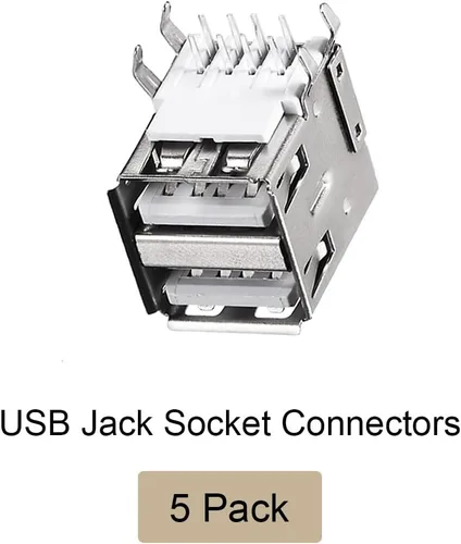 Miniatura 5 de Enchufe PCB USB tipo A de 8 pines horizontal de 90 grados, conector en línea de doble puerto hembra [para aplicación mini USB] - 1.5A / negro