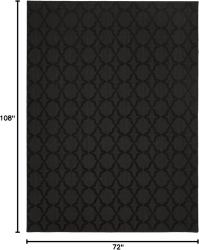 Miniatura 233 de Garland Rug Sparta - Alfombra antideslizante de polipropileno de 2 pies x 12 pies, color negro, ideal para salas de estar y pasillos, elegante