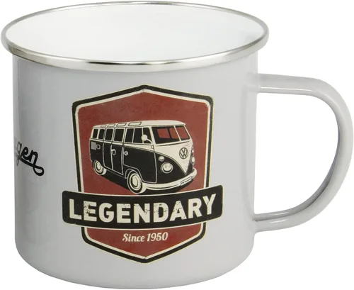 Miniatura 7 de BRISA VW Collection - Taza grande esmaltada para café y té Volkswagen para acampar y al aire libre, T1 autobús autocaravana