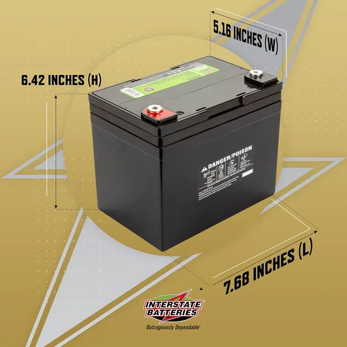 Miniatura 4 de Interstate Batteries - Batería de ciclo profundo AGM de 12V 35AH de ácido plomo sellado (DCM0035), con terminales de inserción