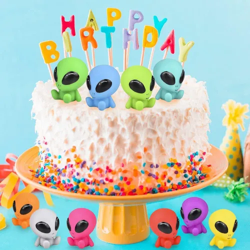 Miniatura 6 de ArtCreativity Extraterrestres galácticos de goma, juego de 10, juguetes alienígenas para niños en varios colores, ideales como recuerdos de fiesta